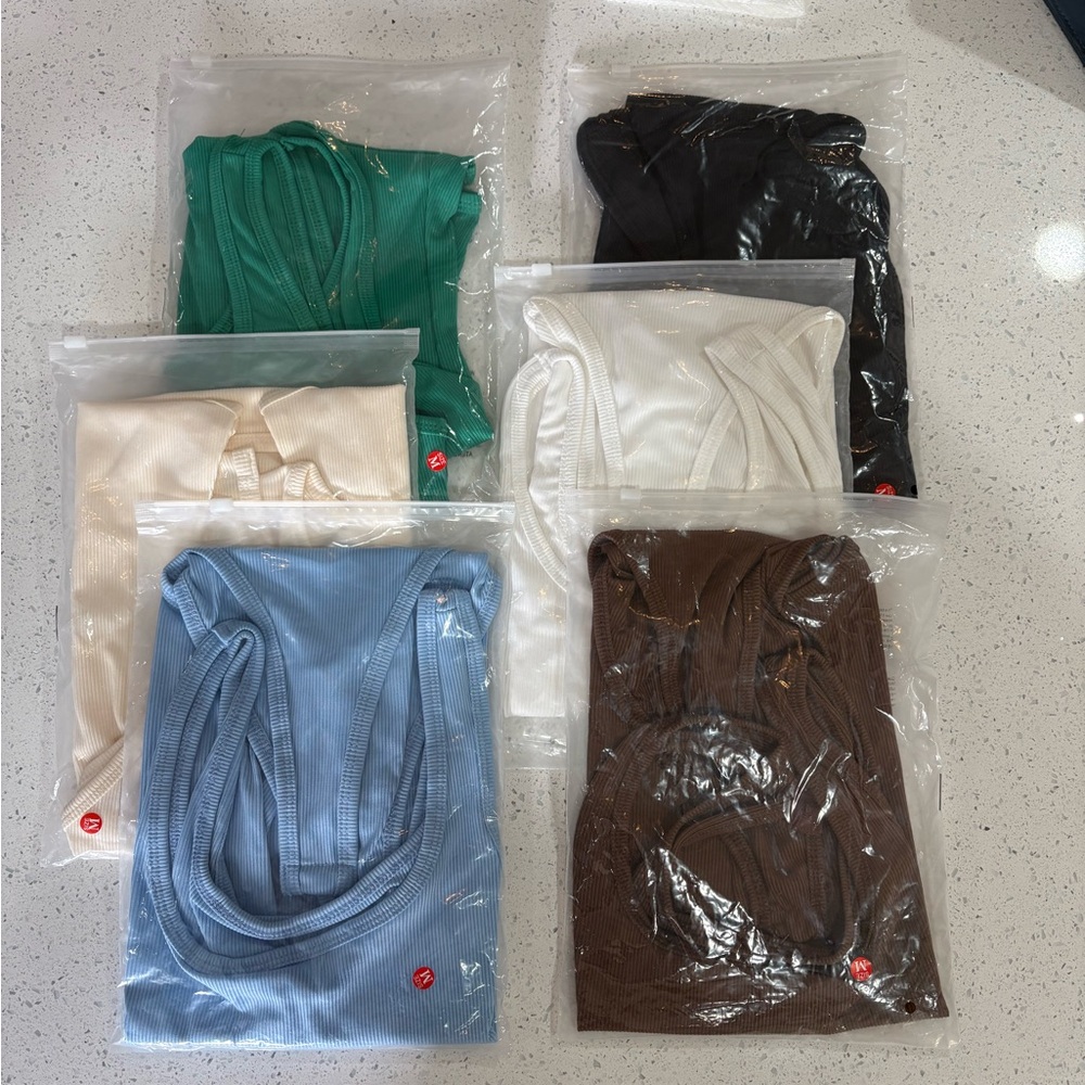 6 Women's Ribbed Tank Top Bodysuits